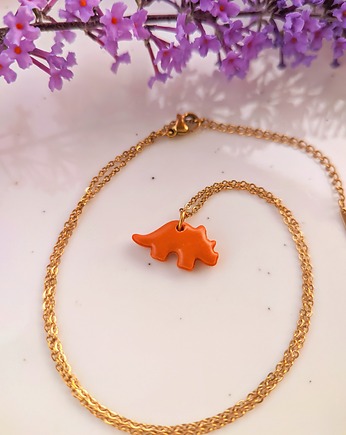 Naszyjnik triceratops dla fana dinozaurów, dinozaury mały prezent, boho, Dary Rusałki