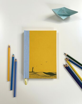 Widok z latarnią morską - notes A5 gładki, Pracownia Szeptem