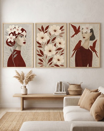 Zestaw plakatów Burgundy girl, Well Done Shop