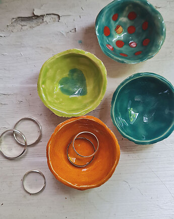 4 miseczki na pierścionki lub inne skarby - ceramika, Olga Zielińska