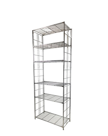 Metalowy, chromowany regał z lat 90. w industrialnym stylu vintage, Think Modern