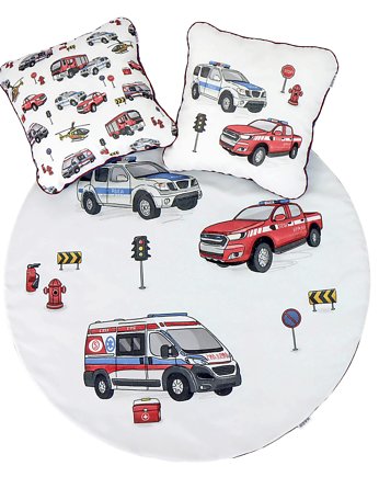 Emergency Welurowa mata do zabawy oraz dwie poduszki., Nuva