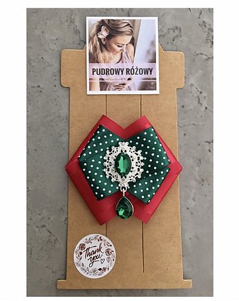 Świąteczna Biżuteryjna spinka do włosów NEW, Pudrowy Różowy