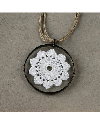 Naszyjnik z koronką koniakowską #1, BeArt Handmade