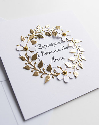 Zaproszenie na komunię złoty wianek, Papiernik