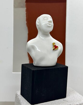 Korek do wina/  figurka  porcelanowa, biały królik ceramika