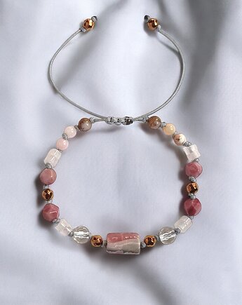 SELF LOVE - amulet - RODOCHROZYT, rodonit, opal, k.górski,  k.różowy, kaktusia