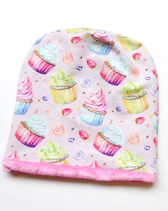 CIEPŁA CZAPKA BEANIE w MUFFINKI_50-52 cm, MOJAMAJA