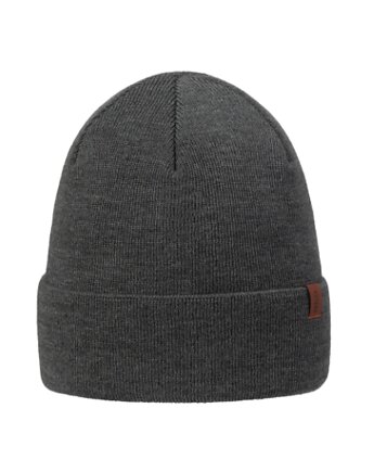 Wełniana szara czapka 100% merino wool, gładka, EsteraShop