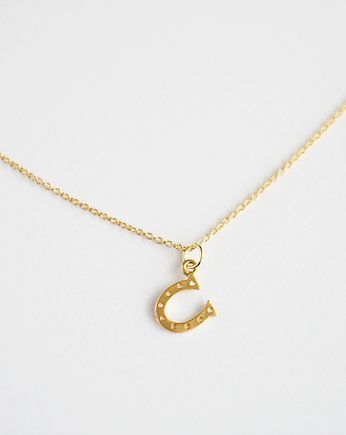16k Gold Plated Horseshoe Necklace, Le Boho Bleu