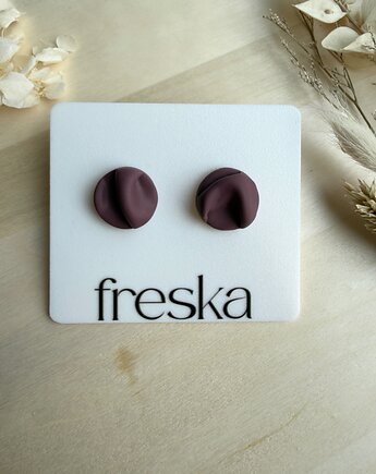 Kolczyki Fabric -  przygaszony ciemny fiolet, freska