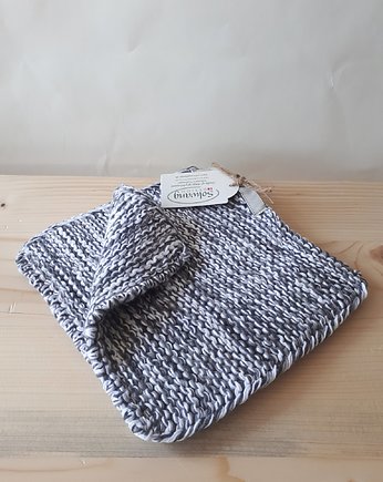 Łapki kuchenne zestaw  melanż czarno biały, naniby