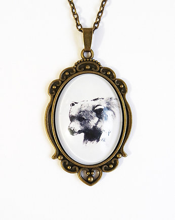 Medalion - Niedźwiedź - owalny, antyczny, yenoo