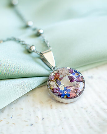 Wisiorek z kompozycją kwiatową, nature gift