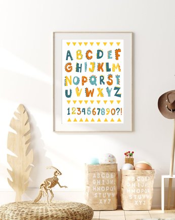 PLAKAT DO POKOJU DZIECKA Alfabet kolorowy, black dot studio