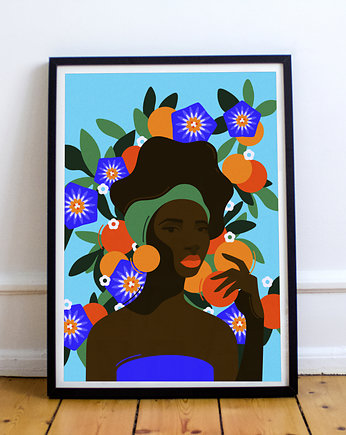 Plakat: Kobieta w pomarańczach, Nastka Drabot