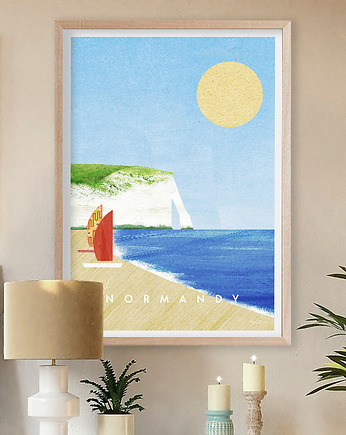 Plakat Normandia - klifowe wybrzeże Etretat, minimalmill