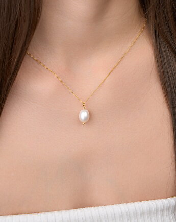 Naszyjnik z perłą naturalną srebro 925 pozłacane, Coccola JEWELLERY