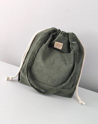 Torba SummerBag FOREST-duża ciemnozielona torba sztruksowa, Słodkiego Miłego Szycia