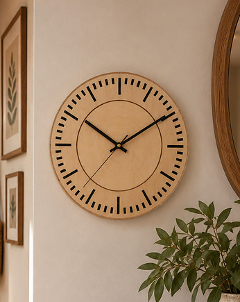 Zegar ścienny z Drewna - Cichy Mechanizmp, Clock Wood Studio