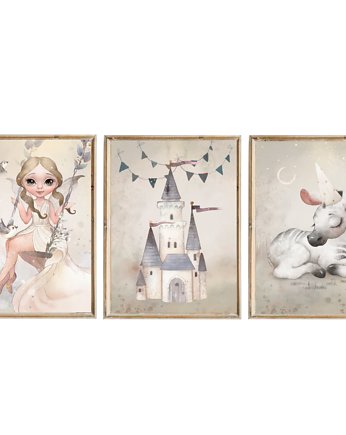 Zestaw 3 plakatów obrazków  Fairy Land 2 A3 PZ, Bajkowe Wnetrza