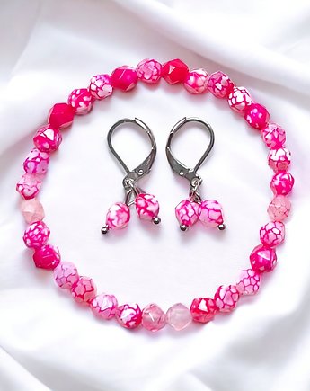 BARBIE komplet w super cenie: bransoletka, kolczyki : agat, kaktusia