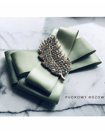 Brosza z imponującym Liściem NEW, Pudrowy Różowy