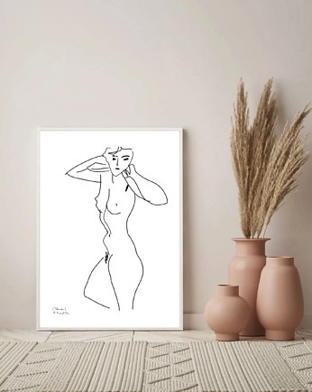 PLAKAT kobieta, Matisse, ilustracja, grafika, black dot studio