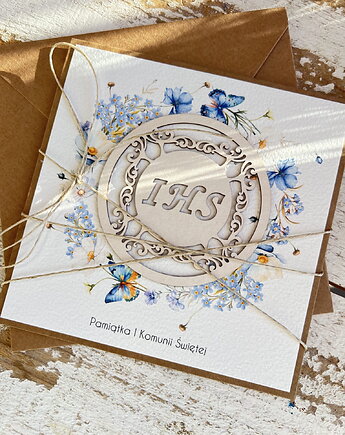 Kartka na komunię - pamiątka komunii ręcznie robiona, sorte
