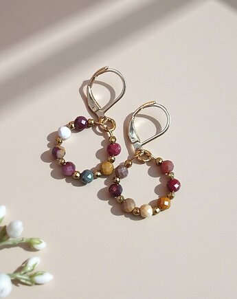 Kolczyki : mokait : wianki : delikatne, kaktusia