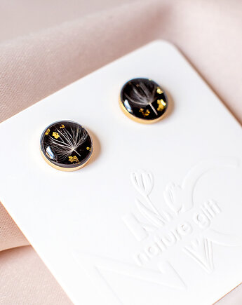 Kolczyki sztyfty z rzęsek dmuchawca, nature gift