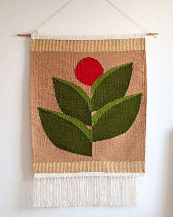 Ręcznie tkany kilim - wełniana makatka - JAGODA, Topole 
