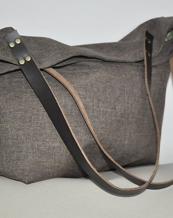 Torba tote XXL - brązowa, PRACOWNIA 166