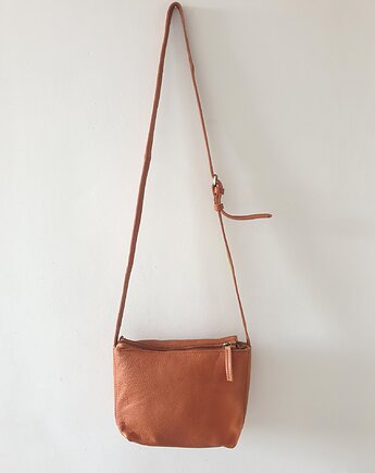 Torebka ze skóry na ramię, ELEGANTIA, camel, naniby