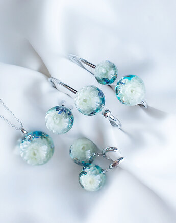 Zamówienie indywidualne: Zestaw biżuterii z kompozycjami kwiatowymi., nature gift