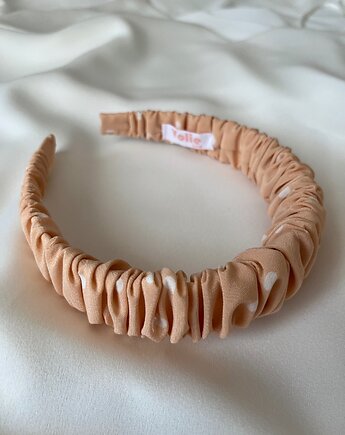 Jedwabna marszczona opaska Peach, Volie Line