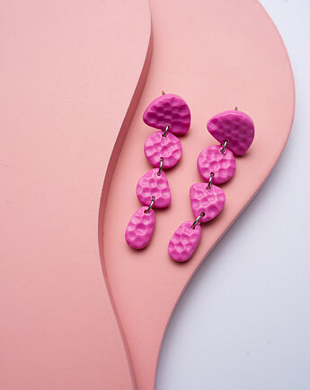 Wiszące kolczyki łańcuszki z fakturą, Dwie Gliny