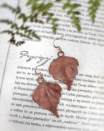 Listki brzozy V kolczyki miedziane, Treemasters Copper Jewelry