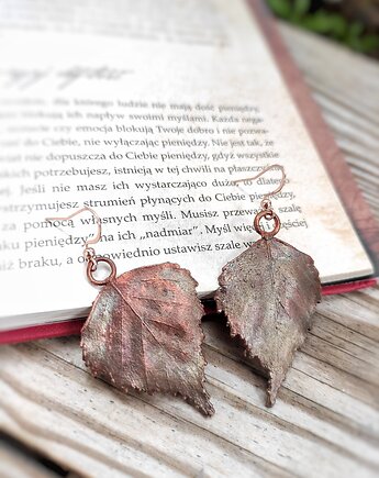 Listki brzozy VI kolczyki miedziane, Treemasters Copper Jewelry