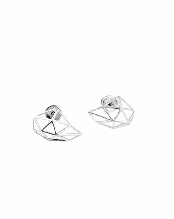 Kolczyki srebrne 3D Silver  Studs - New Geometry, Unikke Design