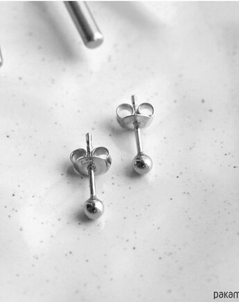 Kolczyki Malutkie Kulki Srebro 925, NOBU