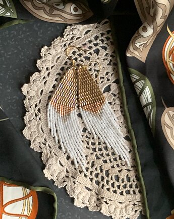 Kolczyki boho hippie etno koraliki szklane, Radoshka