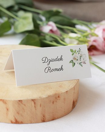 Biała piwonia. Winietki, papierkarnia