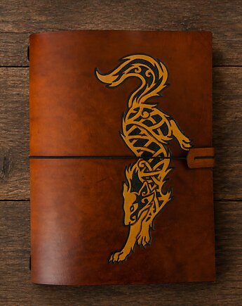 Skórzana Okładka Notes A5 Wilk, Shirei Leatherwork