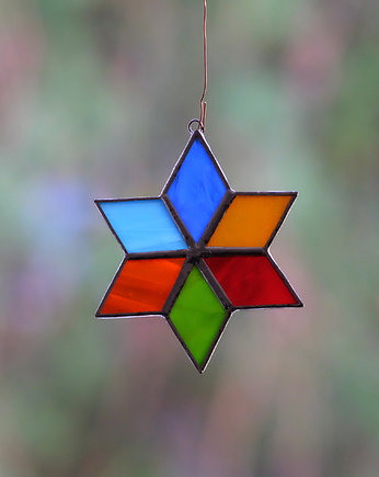 Kolorowa gwiazdka witrażowa 7 cm, BeArt Handmade