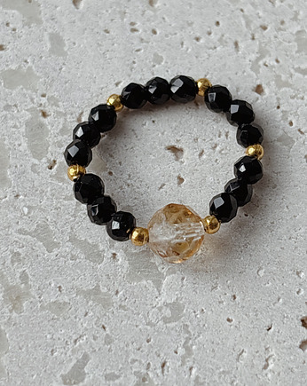 Pierścionek elastyczny Cytryn, Chmolowska Jewellery