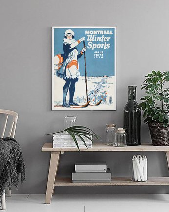 PLAKAT GÓRY narty SKI zimowy sport, black dot studio
