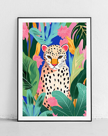 Plakat - Leopard w Tropikalnym Ogrodzie, Harvest Maison