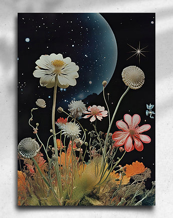 Plakat / Surrealistyczny Kolaż / Kwiaty, balance