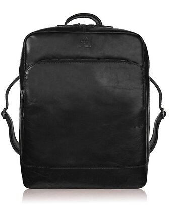 Plecak męski skórzany vintage na laptopa miejski czarny Paolo Peruzzi IM-07-BL, Paolo Peruzzi